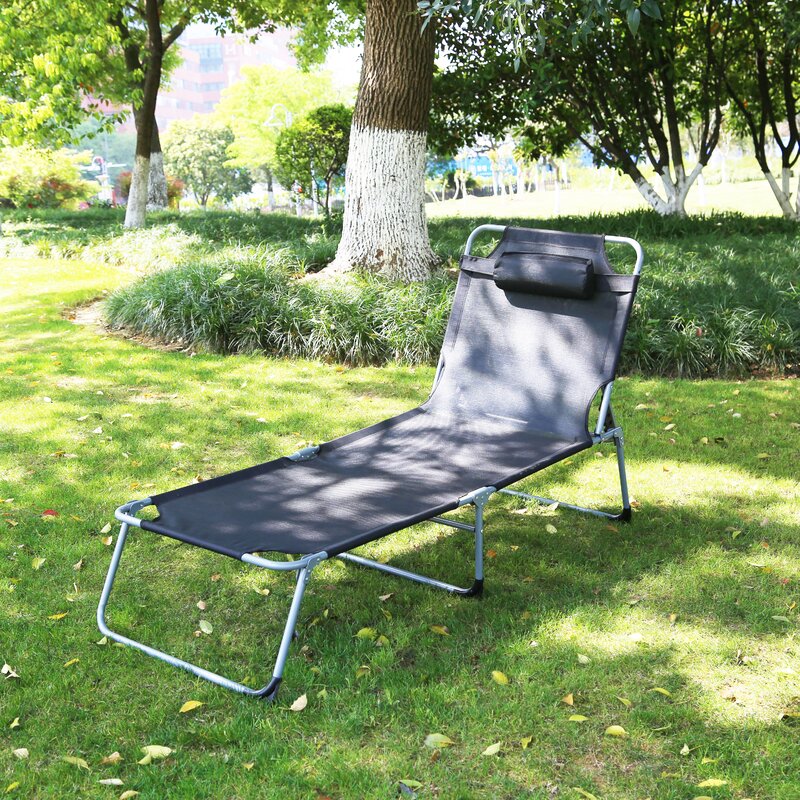 Arlmont & Co. Portable Lounge Chair Comfortable Cot For Outdoor Patio